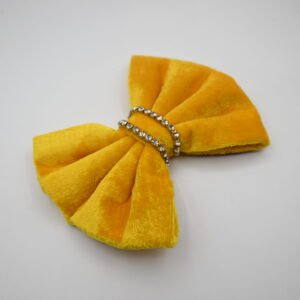 Yellow Velvet Diamond Bow for Dogs & Cats