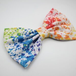 Holi Rang Bow Tie for Dogs & Cats | Slide In Collar Bowtie with Elastic Loops | OneSize