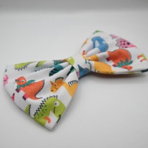 Colorful Dino Party Cotton Pet Bow (Dogs & Cats)