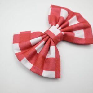 Red Gingham Cotton Pet Bow (Dogs & Cats)